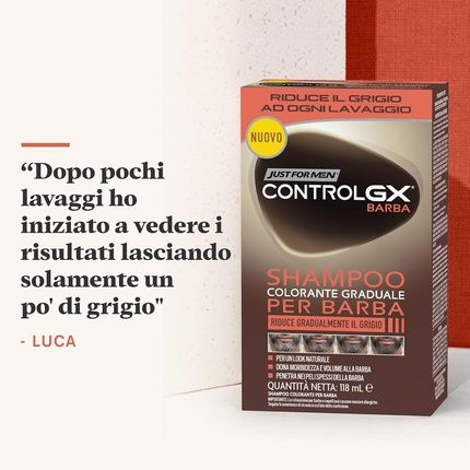 Just For Men Control Gx Gradual Coloring Shampoo For Beard - Image 3