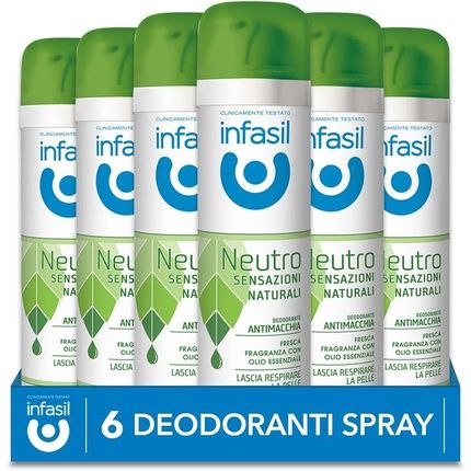 Infasil Neutro Natural Sensations Deodorant Spray With Essential Oil Anthaquia No Aluminium Salts 150Ml