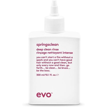 Evo Springsclean Deep Cleansing Rinse Shampoo For Gentle Moisturizing Natural Shiny Soft Curly And Wavy Hair 300Ml 10.1Fl.Oz