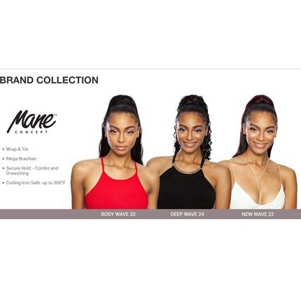 Mane Concept Human Hair Blend Ponytail New Wave Wrap N Tie 22" 613 Light