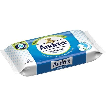 Andrex Classic Clean Washlets Damp Toilet Paper Plastic Free And