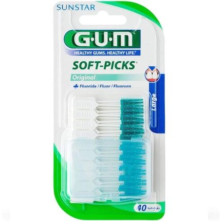 Gum Manual Toothbrushes 40 Pieces Green White Large