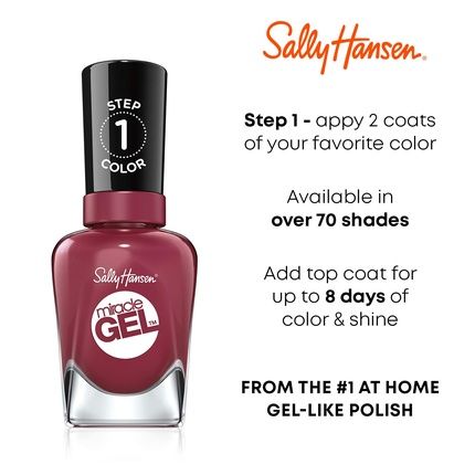 Sally Hansen Miracle Gel Nail Polish Shade Mauve-Olous 244 0.5 Fl Oz - Image 3