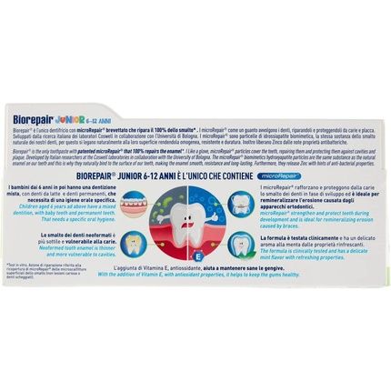 Biorepair Junior Oral Care Toothpaste Fluoride Free With Mint Extract 75Ml - Image 3