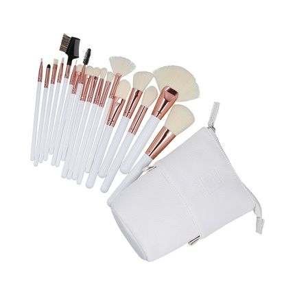 Ilu Basic Set 18 Makeup Brushes With Bag White
