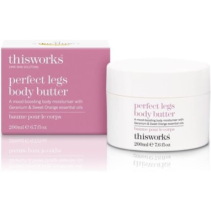 This Works Perfect Legs Body Butter 200Ml - Body Lotion With Geranium And Orange Essential Oils - Nourishing Moisturiser With Shea Butter And Hyaluronic Acid