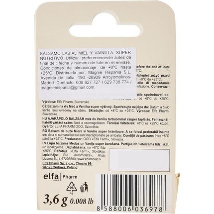 Elfa Pharm Green Pharmacy بلسم مغذي مكثف للشفاه بالعسل والفانيليا SPF 10 5 مل
