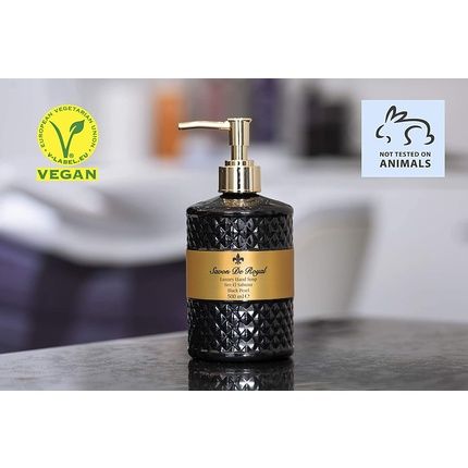Savon De Royal Black Pearl Liquid Soap 500Ml Sweet Orange Scented Multipurpose Hand Wash In Pump Dispenser