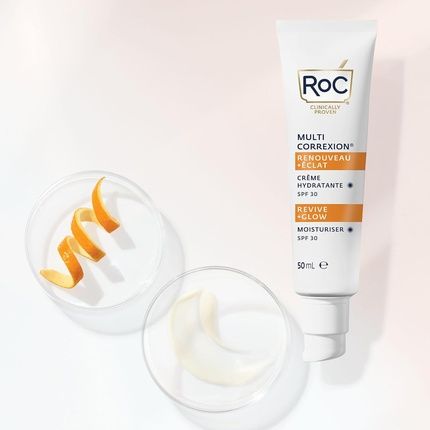 Roc Multi Correxion Revive + Glow Moisturiser Spf 30 With Vitamin C For Hydration And Sun Protection