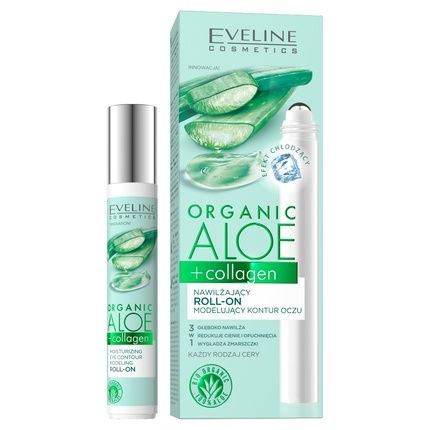 Eveline Organic Aloe + Collagen Moisturizing Roll-On Eye Contour For All Skin Types 15Ml