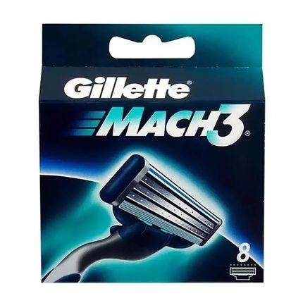 Gillette Mach 3 Replacement Blades For Razor - 8 Pieces