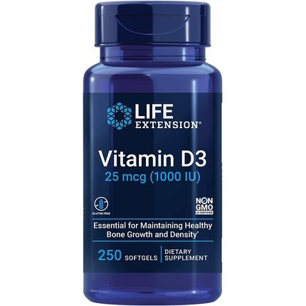 Life Extension Vitamin D3 1000 Iu 250 Softgels Soy-Free Gluten-Free
