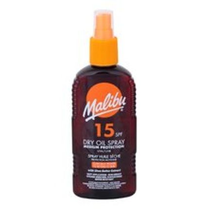 Malibu Suntan Dry Oil Spray Very Water Resistant Spf 15 Medium Protection 200Ml