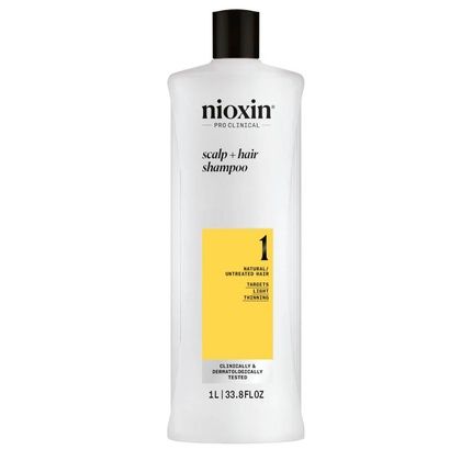 Nioxin Niox Sys 1 Cleanser Shampoo 1000 Ml Cleansing Shampoo For Fine Natural Hair Thinning Slightly - Image 3