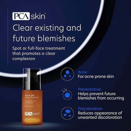 Pca Skin Acne Spot Treatment Facial Gel 2% Salicylic Acid Brightening Face Serum 1 Fl Oz
