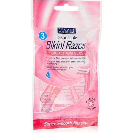 Beauty Formulas Disposable Bikini Razors Compact Mini Blade - Pack Of 3