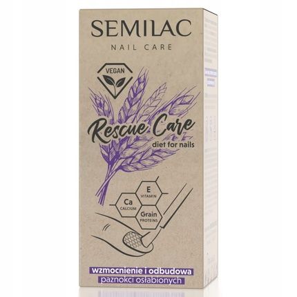 Semilac Nail Hardener Rescue Care Strengthening And Restoring Weak Nails Vegan Formula 7Ml