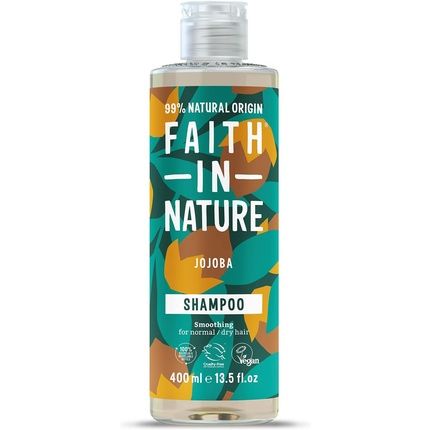 Faith In Nature Natural Jojoba Shampoo Smoothing Vegan Cruelty Free No Sls Or Parabens For Normal To Dry Hair 400Ml
