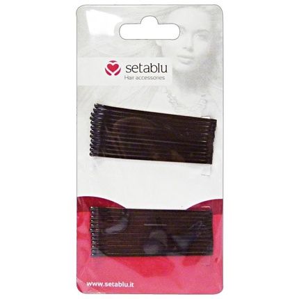 Setablu Long Smooth Black Hairpins - 24 Pieces