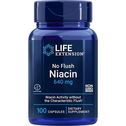 Life Extension No-Flush Niacin Inositol Hexanicotinate 800Mg 100 Capsules