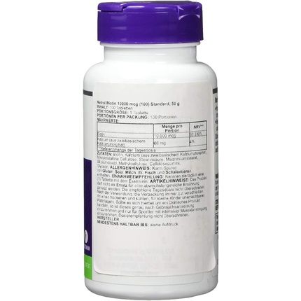 Natrol Biotin Maximum Strength 100 Tablets 10000Mcg
