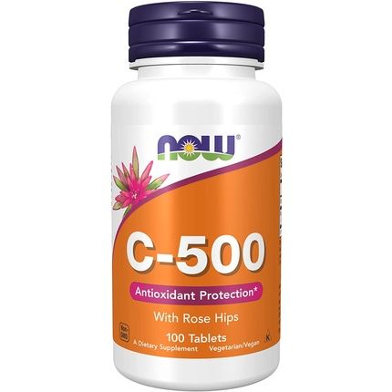 Now Vitamin C-500 With Rose Hips 100 Tablets