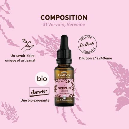Fleurs De Bach Bio N31 Vervain 20Ml - Image 3