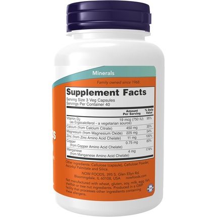 Now Foods Calcium Citrate With Vitamin D, Magnesium, Zinc, And Copper Supplements