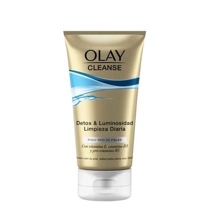 Olay Cleanse Detox & Luminosity Daily Cleanser For All Skin Types With Vitamin E And Pro-Vitamin B5 Gentle On Skin Daily Use 150Ml