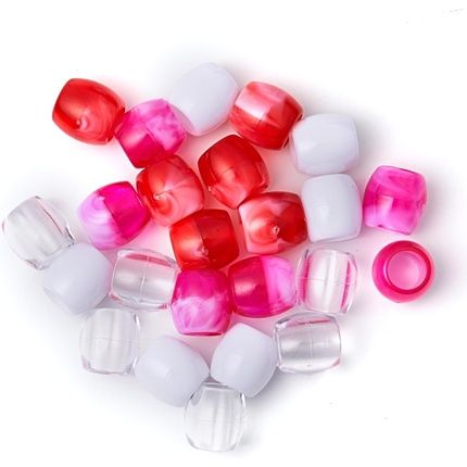 Red By Kiss 24 Pieces Jumbo Colorful Hair Beads For Braids And Bracelets