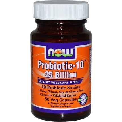 Now Foods Probiotic-10, 25 Billion, 50 Vegetarian Capsules