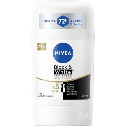 Nivea Black & White Invisible Silky Smooth Antiperspirant 50 Ml For Sensitive Skin