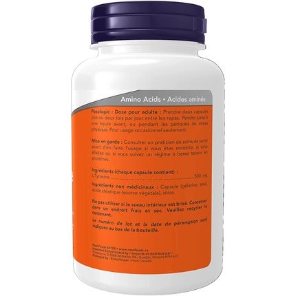 Now Foods L-Tyrosine 500Mg 120 Capsules - Image 3