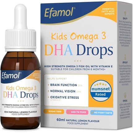Efamol Kids Omega 3 Dha Drops Brain Support Supplement Sugar Free