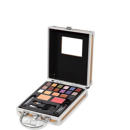 Mya Travel Professional Makeup Case With Shadows, Blush, Lipstick, Brushes - Mya Travel Gold