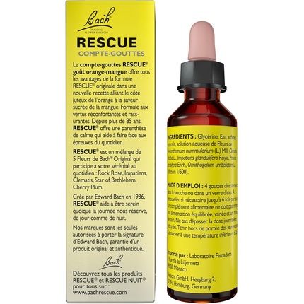 Rescue Orange Mango Dropper Alcohol-Free 5 Flower Blend - Image 3
