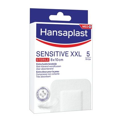 Hansaplast Sensitive Xxl 5 Strips 8X10Cm - Pack Of 5