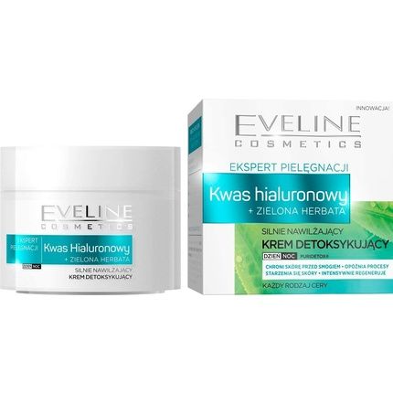 Eveline Skin Care Expert Hyaluronic Acid And Green Tea Face Cream Day/Night 50Ml