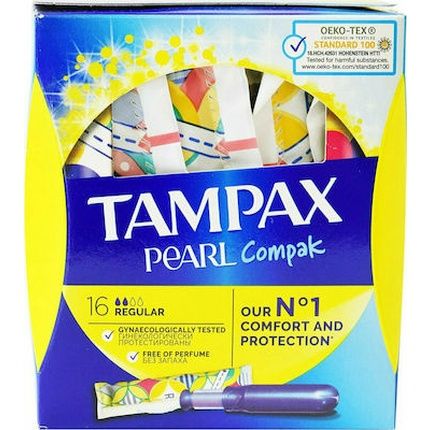 Tampax Compak Pearl Regular Tampons - 16 Pieces