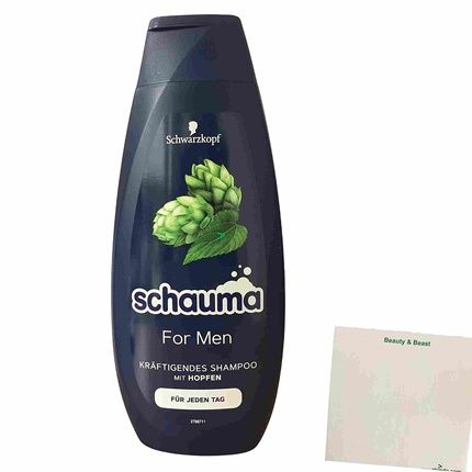 Schauma Shampoo For Men With Hops 400Ml Bottle + Busy Block