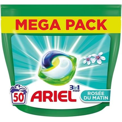 Ariel 3In1 Pods Liquid Laundry Detergent Capsules 50 Washes Morning Dew