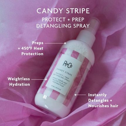 R+Co Candy Stripe Protect + Prep Detangling Spray - Image 3
