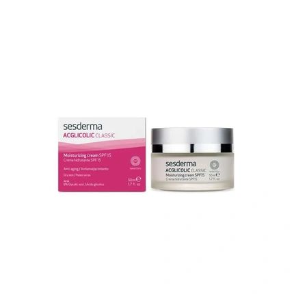 Sesderma Acglicolic Classic Moisturising Cream Spf15 50Ml Hydrating Face Cream With Sun Protection