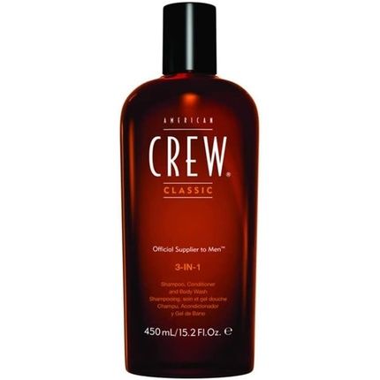 American Crew 3-In-1 Shampoo Conditioner Body Wash With Long Lasting Scent 450Ml