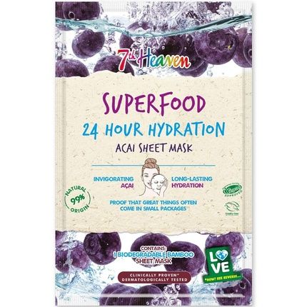 7Th Heaven Superfood Intense Hydration Acai Berry Bamboo Beauty Sheet Mask