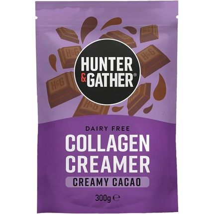 Hunter & Gather Collagen Creamer For Coffee Creamy Cacao 300G Grass Fed Type 1 & Type 3 Bovine Collagen Peptides Dairy Free 13,000Mg Per Serve Support Hair, Skin, Nails, Muscles