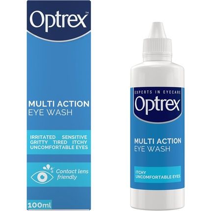 Optrex Multi Action Eye Wash For Irritated Tired Uncomfortable Eyes 100Ml