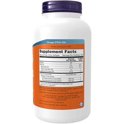Now Omega-3 180 Epa / 120 Dha Molecularly Distilled Cardiovascular Support 200 Fish Gelatin Softgels