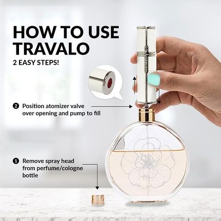 Travalo Milano Perfume Atomizer Travel Refill U-Change System Tsa Approved Reusable Airtight Easy Fill Mini Pump Sprayer Lightweight Portable Vegan Leather With Polished Metal Outer Shell 0.17Oz - Image 3