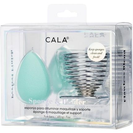 Cala Mint Teardrop Sponge And Stand